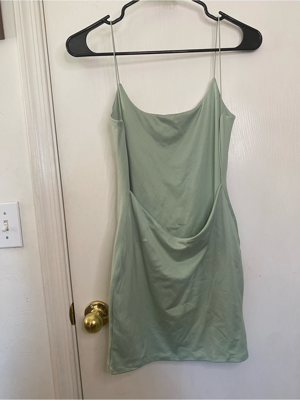 Sage Green backless Mini Dress